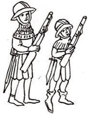 Рис. 5-10. Гуситские стрелки с огнестрельным оружием в руках (HOR с. 267).