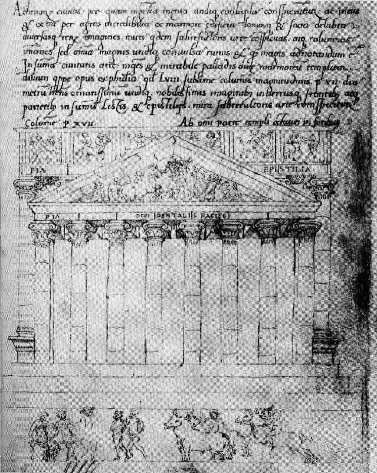 Рис. 16-5. Парфенон на копии конца XV в. ("Кодекс Барберинианус") с рисунка конца