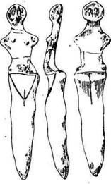 Рис. 32а – трипольская фигурка; 326 – критская фреска